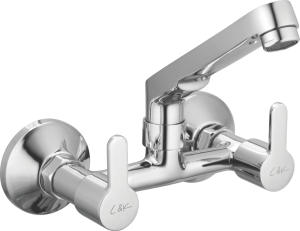 Sink Mixer Wall Mounted With Casted Swinging Spout