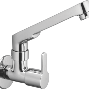 Sink Cock Wall Mounted With Casted Swinging Spout